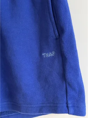 Aritzia TNA Cozy Fleece Boyfriend Mid-Thigh Shorts Blue XS #94293 thumbnail 5