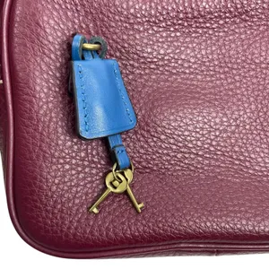 J. Crew Signet Pebble Leather Crossbody Camera Bag Burgundy Red thumbnail 9