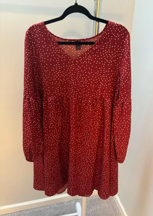 Emery Rose Red Polka Dot Babydoll Dress thumbnail 2