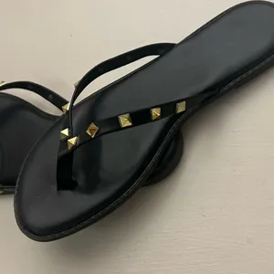 Sandals Black Slide Sandals with Gold Stud Accents size unknown-see measurements thumbnail 6