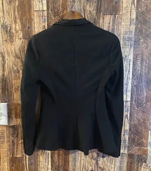 Polo Vintage  Ralph Lauren Beaded Scroll Pattern Black Wool Blazer US 4 thumbnail 4