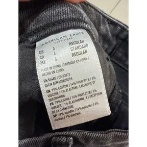 American Eagle Curvy Mom Jean Womens Size 4 Grey Faded High Rise Denim Grunge thumbnail 4