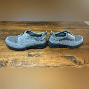 LANDS END Women's Shoes All Weather Insulated Suede Front-Zip Moc US 8B Gray EUC thumbnail 3