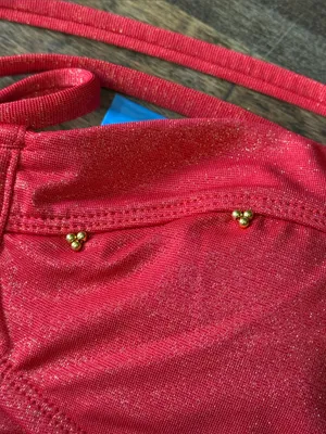 CUPSHE Red Shimmer High-Waist Bikini Small NWT Minimalist Sexy thumbnail 4