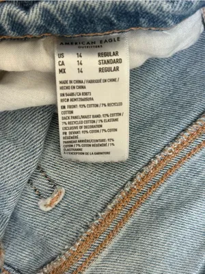 American Eagle Highest Rise Baggy Straight Jeans Destroyed 14 Strigid thumbnail 7