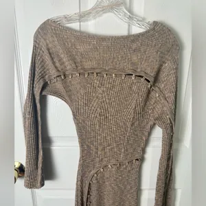 Cult Gaia Rosalia Knit Midi Dress in Canyon Tan M thumbnail 3