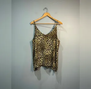 Brown Shinestar Leopard Print Strappy Tank Size L EUC thumbnail 3