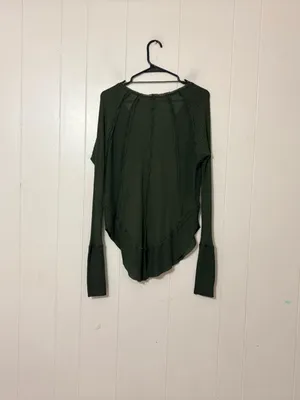 Free People We The Free Catalina Thermal Top Olive Green Long Sleeve XS thumbnail 15