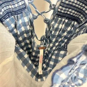 FREE PEOPLE Lucinda Plaid Midi Dress in Blue Combo Size X-Small thumbnail 7