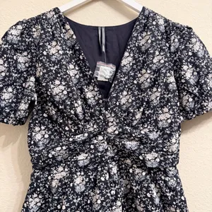 Anthropologie The Katerina Button-Front Romper Size M Black Floral‎ thumbnail 5