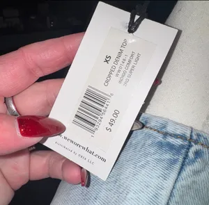 Denim cropped top & cut out skirt thumbnail 11