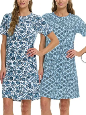 NWT Vera Bradley women 100% cotton sleep dress 2 pack thumbnail 2