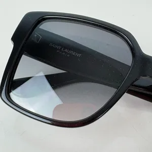 YSL - SAINT LAURENT Acetate Square SLM9 002 Sunglasses Black/Gray thumbnail 8