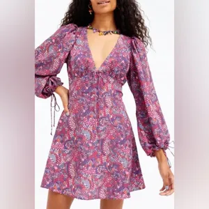 FOR LOVE & LEMONS nwt Tonya mini long sleeve open back dress xs/s fit thumbnail 8