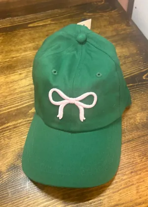 Time & tru green and pink bow cap thumbnail 1