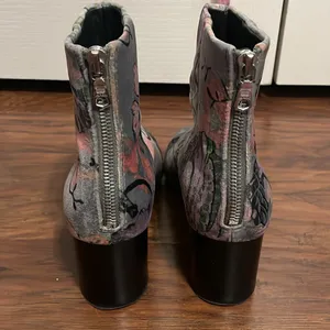 Rag & Bone Drea Velvet Floral Print Ankle Booties Boho Chic Glam Artsy Luxury thumbnail 5