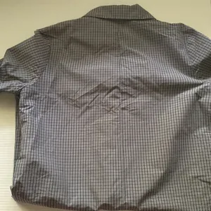 Vintage blue plaid long cotton blend trench coat, size medium thumbnail 8