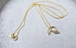 925 Sterling Silver 18k Gold Plated Necklace Double Pendant Dainty Minimalist thumbnail 2