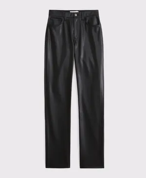 Curve Love High Rise 90s Straight Vegan Leather Pant thumbnail 2