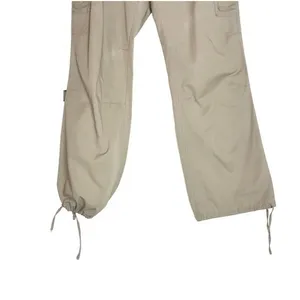 VTG Y2K Daisy Fuentes Khaki Mid Rise Wide Leg Parachute Utility Cargo Pants 8 thumbnail 5