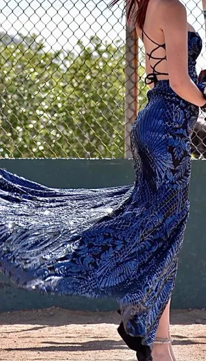 Blue Black Windsor Dress thumbnail 2