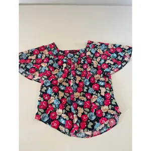 Ann Taylor Floral Loose Fit Top Size S Black thumbnail 3