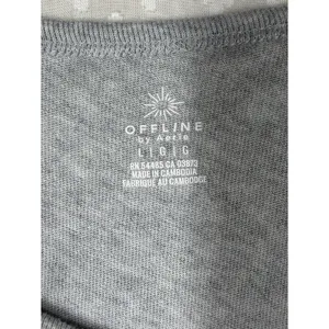 Aerie Offline Women Top Sz L Heather Grey Short Sleeve Oversized Tee Classic thumbnail 2