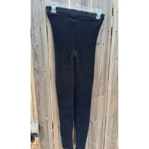 Skims Women's XS Cozy Knit Teddy Sherpa Tie Waist Leggings in Onyx thumbnail 6