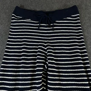 Pact Organic‎ Cotton Linen Knit Striped Wide Leg Lounge Pants Navy White Medium thumbnail 8