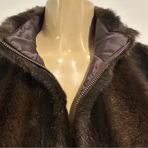 LOFT Faux Fur Vest Sz S Full Zip Brown Ann Taylor Loft thumbnail 6
