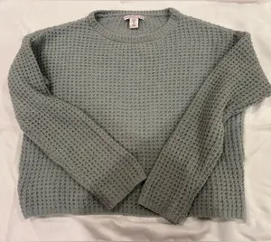 Sincerely Jules Gray Waffle Knit Sweater thumbnail 1