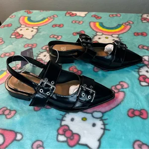 Size 6.5 Peyton Double Buckle black‎ Slingback Flats by wild fable alternative thumbnail 3