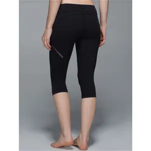 Lululemon Cool To Street Crop Mesh Leggings Black Cropped Active Tights Size 8 thumbnail 2