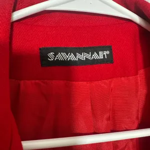 Savannah Blazer Womens 12 Red Pure Wool Single Button Vtg USA Made Holiday Suit thumbnail 3