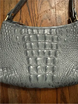 Brahmin Crocodile Embossed Light Blue Mini Shoulder Bag 10” Y2K thumbnail 3