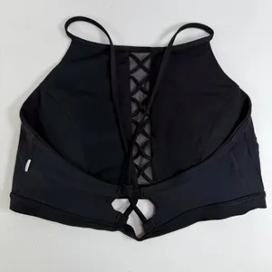 Lululemon 38D Shoreline Bikini Top Black Swimsuit High Neck Swim UV Protected thumbnail 10