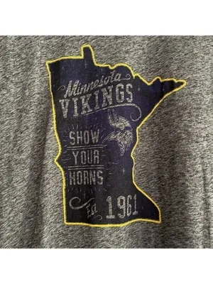Minnesota Vikings “Show Your Horns” raglan sleeve ringer tee size large thumbnail 3