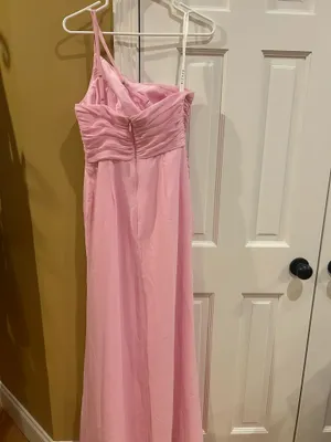 AZAZIE Pink maxi dress with ruched detailing and slit #formal #eveningwear or prom Just take some pictures with it and didn’t wear it again Size A6 thumbnail 5
