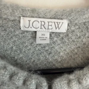 J. Crew Gray Boucle Sweater Cardigan Jewel Buttons XS Merino Wool Blend Pockets thumbnail 3