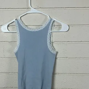 Brandy Melville Galt lace-trim "Strawberry Fields '96” blue tank one size thumbnail 7