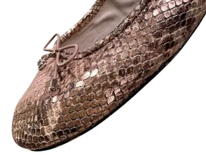EUC Sam Edelman Leather Felicia Ballet Flats Rose Gold Snakeskin Size 10 thumbnail 4