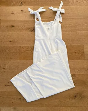 Azazie Atelier - Zaya Bow Detail Maxi Dress with Slit in White thumbnail 4