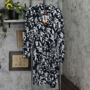 NWT Well Worn Women's Collared Midi Dress with Pockets 1749069 S Black Print thumbnail 7
