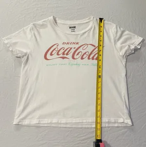 American Eagle Tailgate Coca-Cola Graphic White Crop Tee Size Small NWOT thumbnail 6