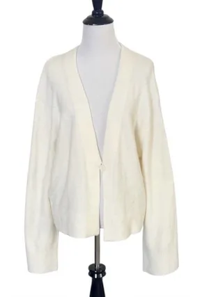 NWT Abercrombie & Fitch Cream Cardigan Size Large thumbnail 1