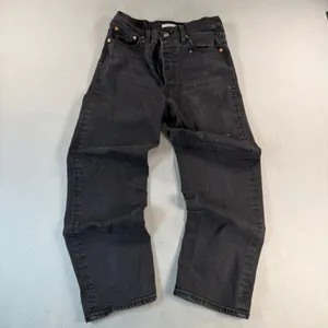 Levis Ribcage Straight Ankle Jeans Womens 28 Faded Black High Rise Button Fly thumbnail 12