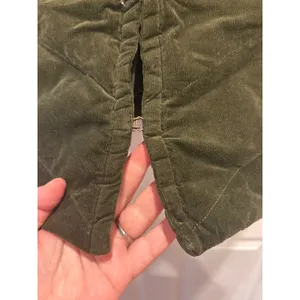 Democracy Womens Large Olive Green Quilted Velvet Puffer Vest Cottage Granola thumbnail 5