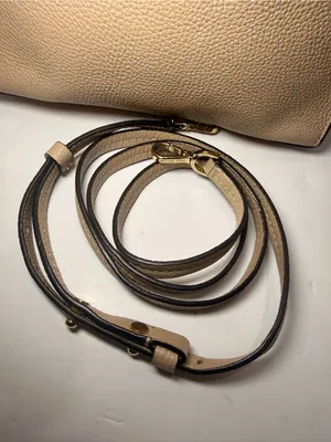 Michael Kors Mercer Small Pebbled Leather Satchel Crossbody Beige Gold thumbnail 15
