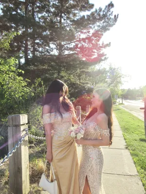 Ladivine CD203 Gold Prom Dress thumbnail 4