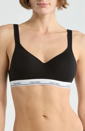 Calvin Klein Black Wireless Logo Band Bra thumbnail 1